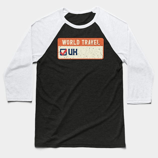 UK world travel Baseball T-Shirt by SerenityByAlex